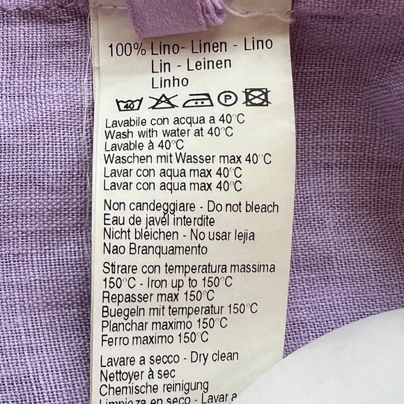 120% Lino Linen Dress, Purple Lilac, Size 46/US Medium, Ruffled - Picture 8 of 11